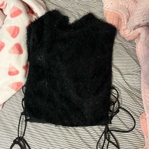 high neck crop tank top